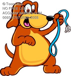 283x300 Clipart Illustration Cartoon Pet Dog With Leash