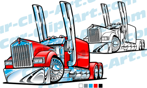 500x300 Big Rig Tow Truck Vector Clip Art Need It I Have It! Hot Rod