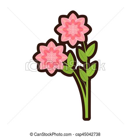 450x470 Cartoon Petunia Flower Nature Spring Vector Illustration Eps