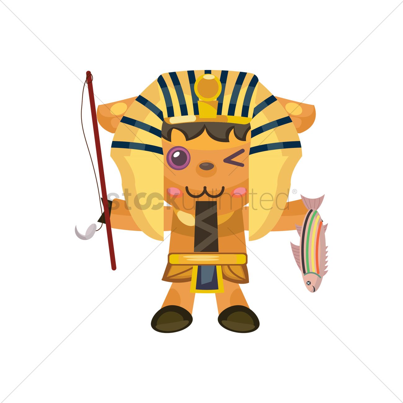 1300x1300 Pharaoh Fishing Vector Image