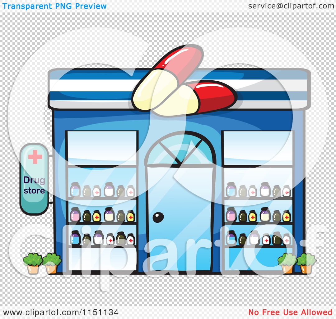 1080x1024 Clipart Of A Pharmacy Building