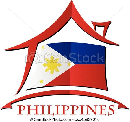 450x422 House Icon Made From The Flag Of Philippines Vector Clip Art