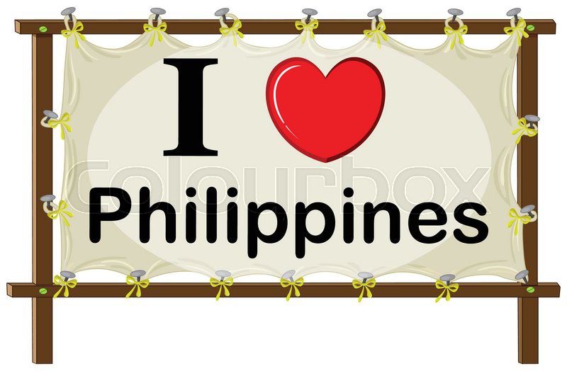 800x524 Illustration Of I Love Philippines Sign Stock Vector Colourbox