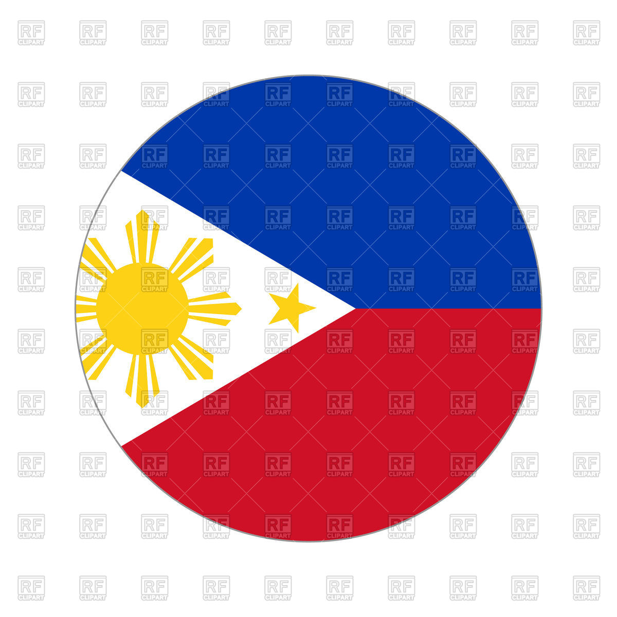 1200x1200 Philippines Circle Flag Royalty Free Vector Clip Art Image