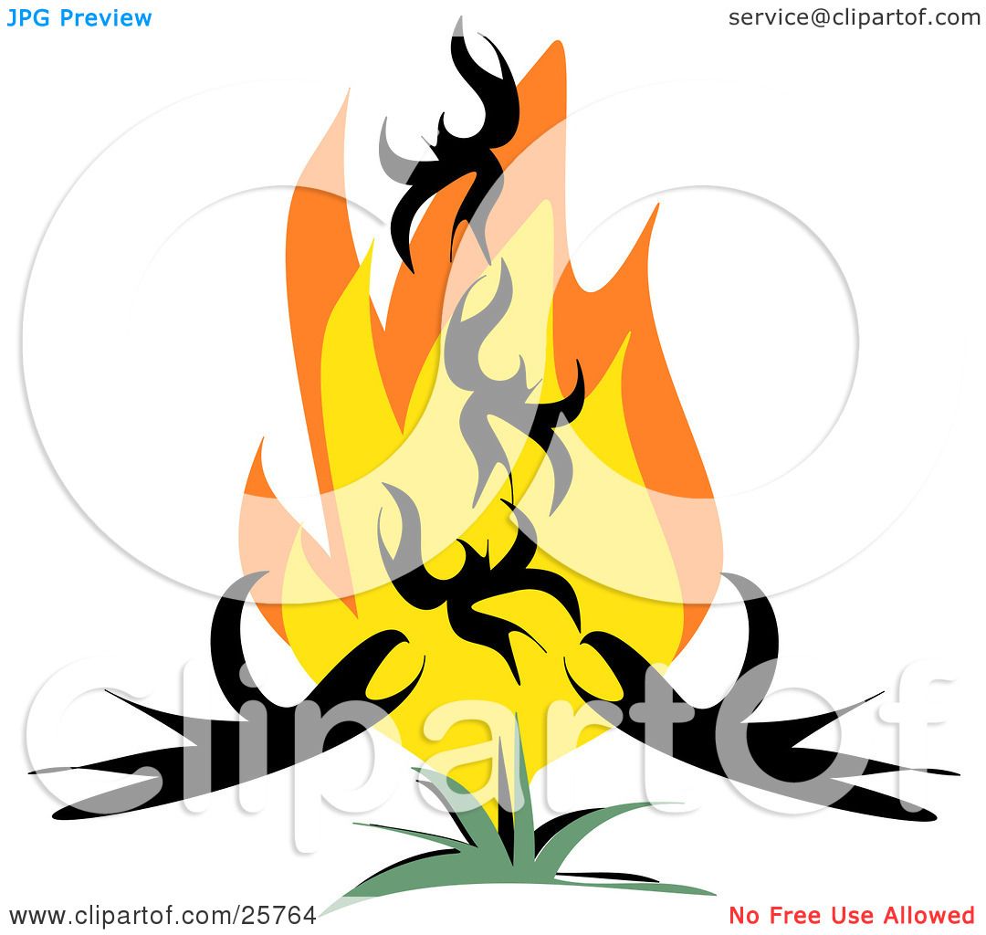 1080x1024 Clipart Illustration Of A Phoenix Bird Rising From Red And Orange