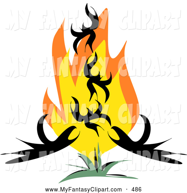 600x620 Clip Art Of A Rebirthing Phoenix Bird Rising From Red And Orange