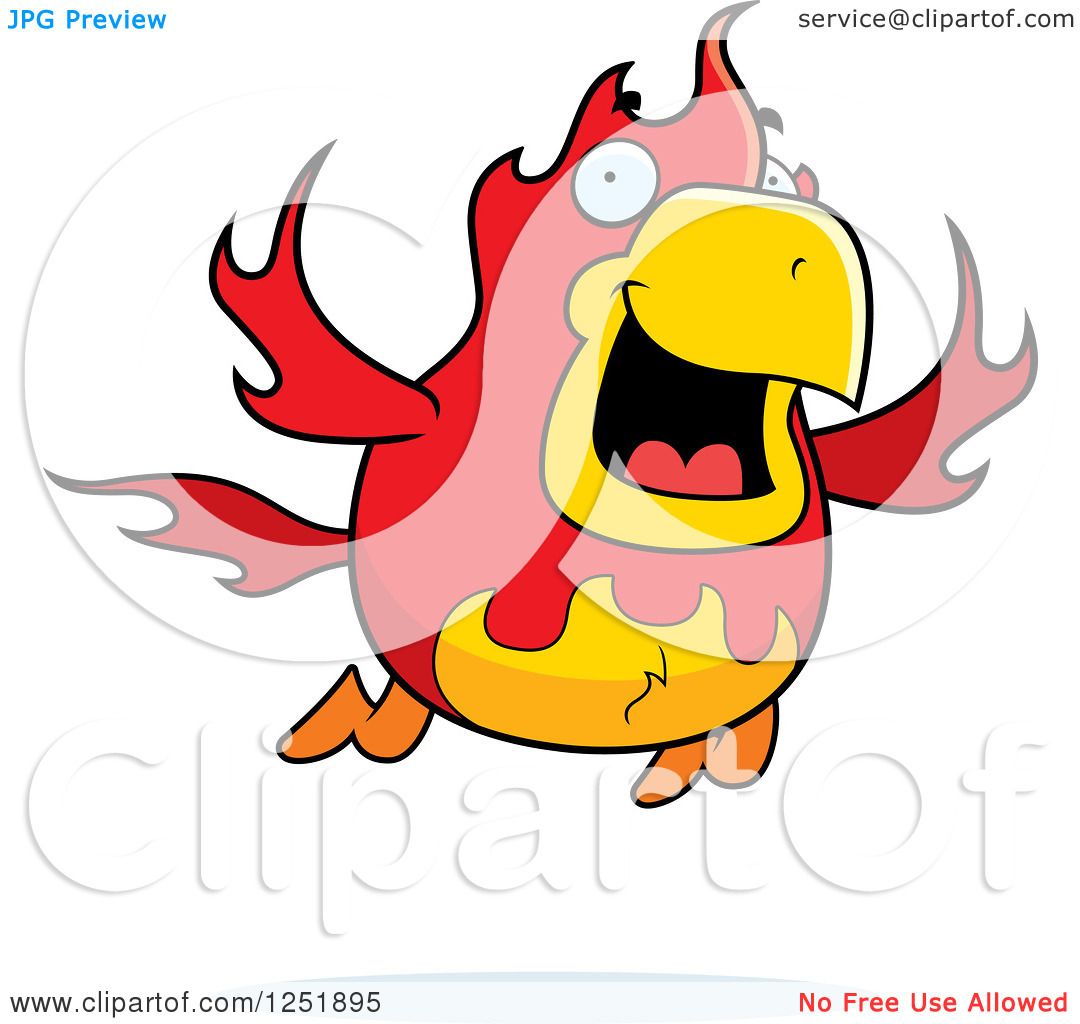1080x1024 Clipart Of A Flying Fire Bird Phoenix