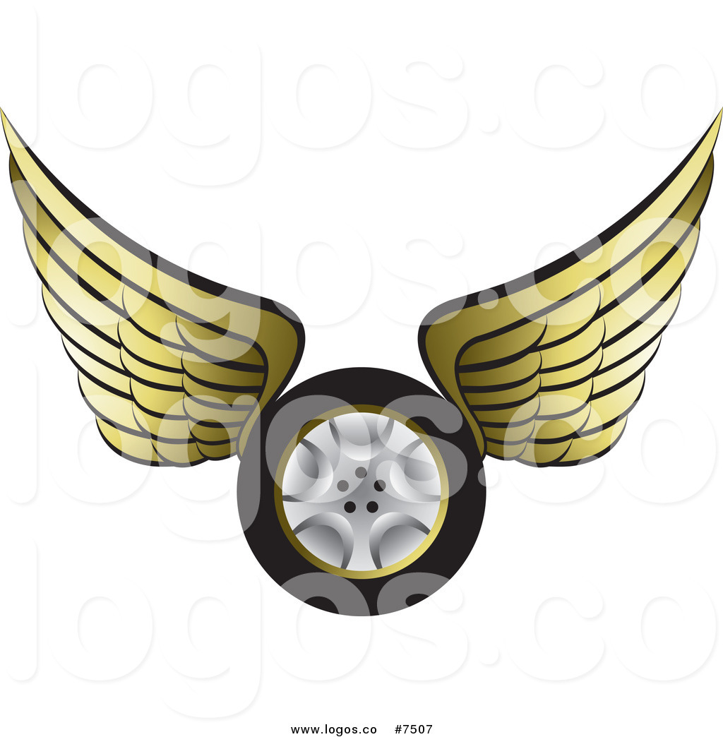 1024x1044 Royalty Free Clip Art Vector Logo Of A Gold Winged Tire By Lal