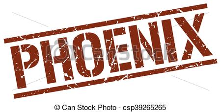 450x229 Phoenix Brown Square Stamp Clip Art Vector