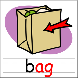 304x304 Clip Art Basic Words Ag Phonics Bag Color I