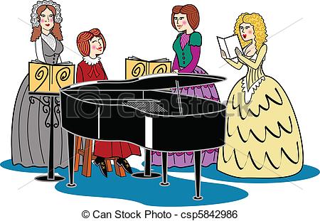 450x311 Victorian Women Quartet Amp Piano. Victorian Women Quartet Clip