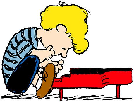 458x348 Charlie Brown Character Playing Piano Clipart