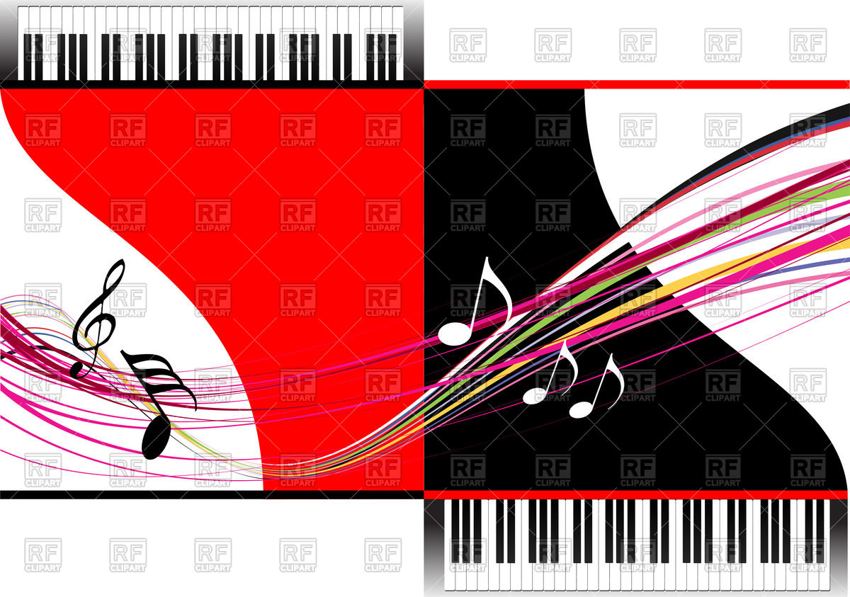 1200x843 Musical Background With Piano Keyboard Royalty Free Vector Clip