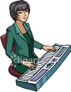 231x300 Clipart Picture Of A Woman Playing An Electric Keyboard