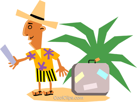 480x358 Funky Picasso Man On Vacation Royalty Free Vector Clip Art