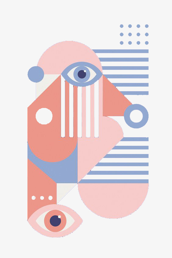 564x846 Picasso Style Illustration, Gray, Old People, Convert Png And Psd