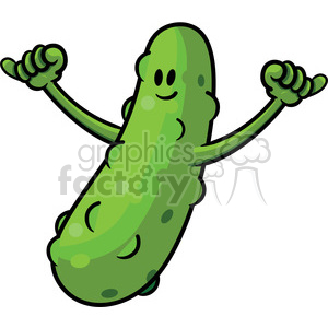 300x300 Royalty Free Cartoon Character Dill Pickle Vector Art 400566
