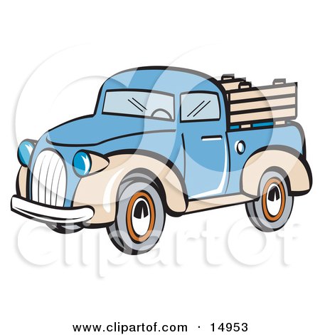 450x470 Clipart Of A Retro Vintage Pickup Truck In An American Themed