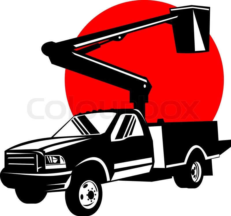 800x746 Bucket Pick Up Truck With Cherry Picker Stock Photo Colourbox