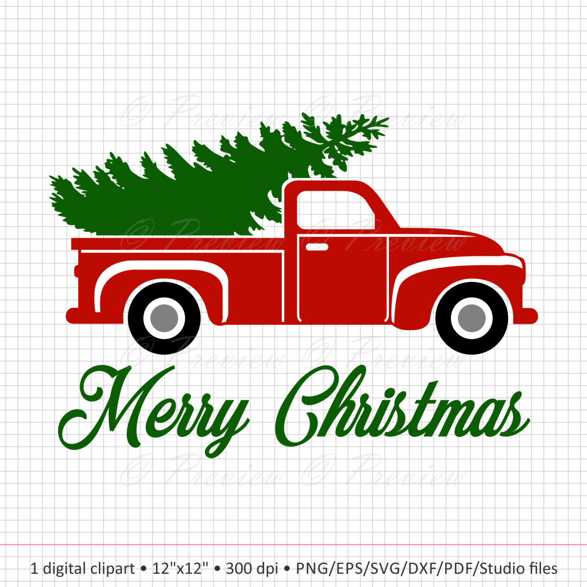 1200x1200 Buy 2 Get 1 Free Digital Clipart Christmas Tree Truck