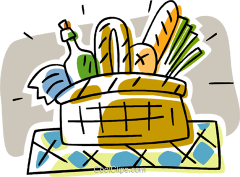 480x354 Picnic Basket Royalty Free Vector Clip Art Illustration Vc006336