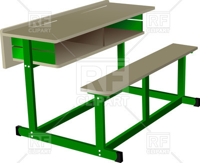 400x327 School Desk Isolated On White Background Royalty Free Vector Clip