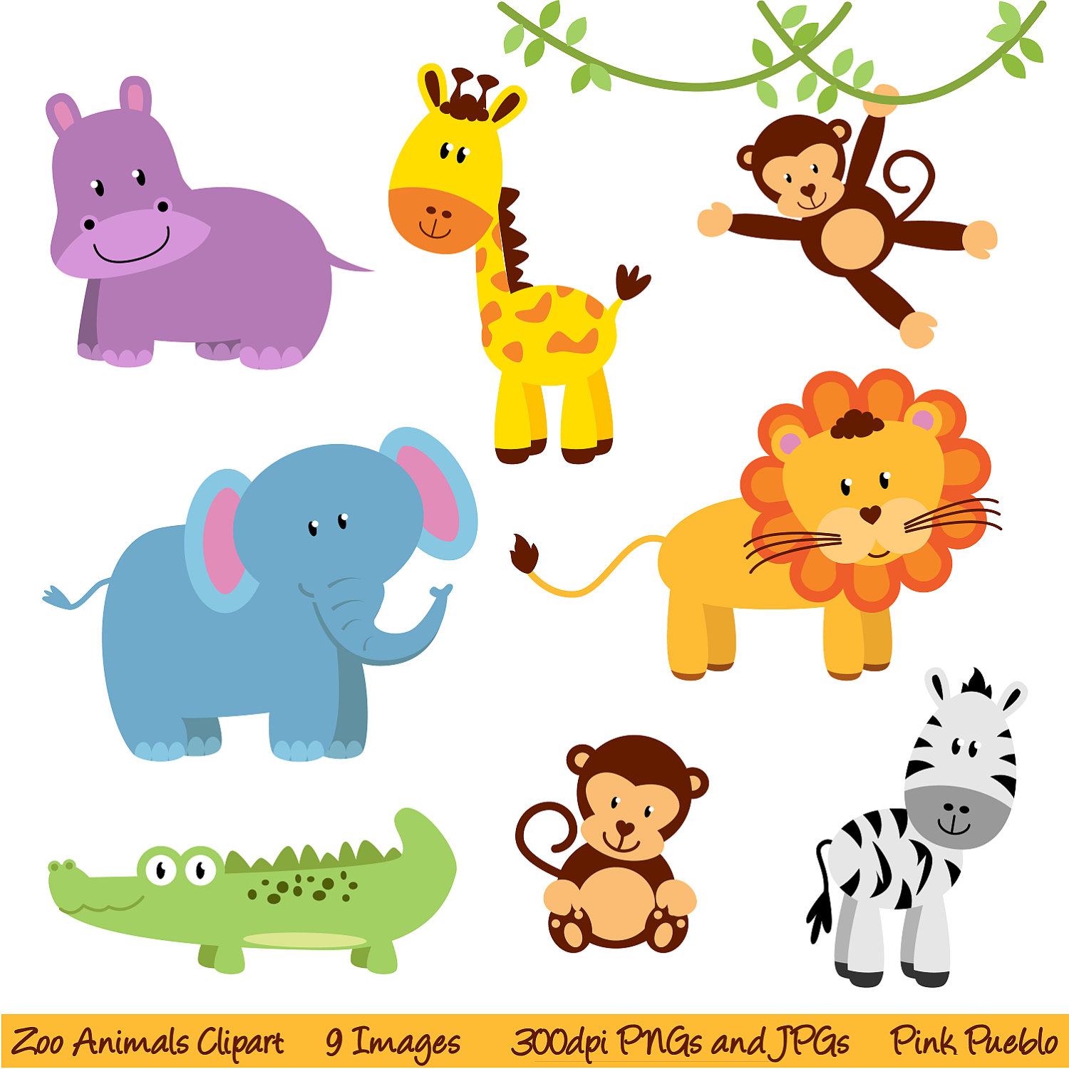 1500x1500 Jungle Safari Clipart Collection