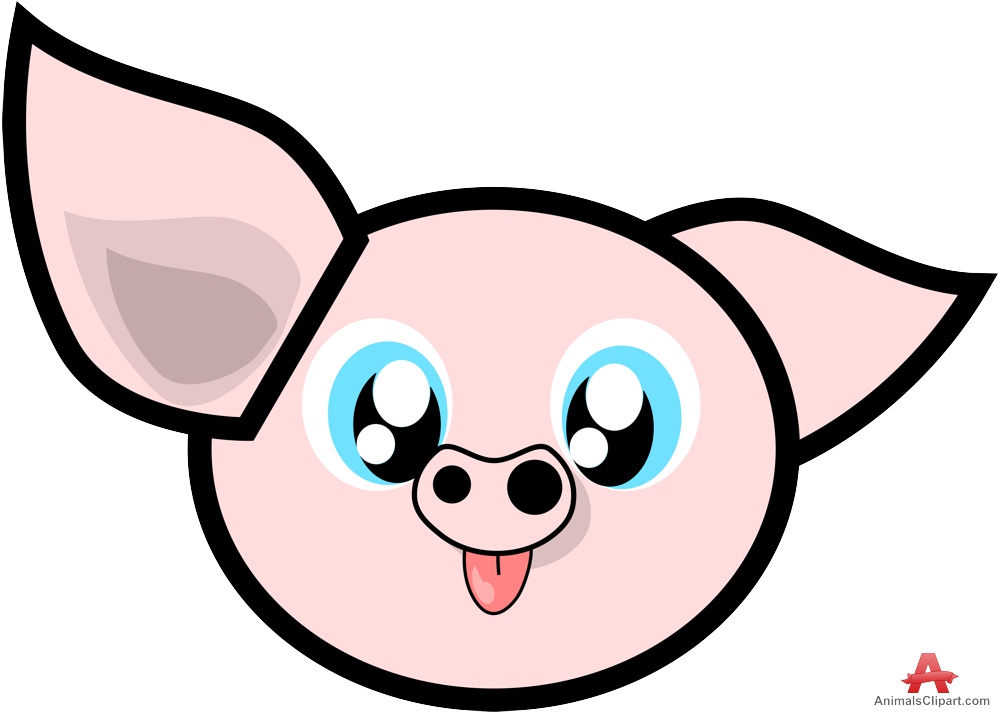 999x712 Free Wacky Pig Face Avatar Clip Art