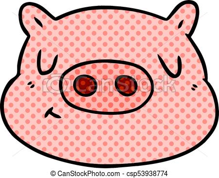 450x366 Cartoon Pig Face Vectors Illustration