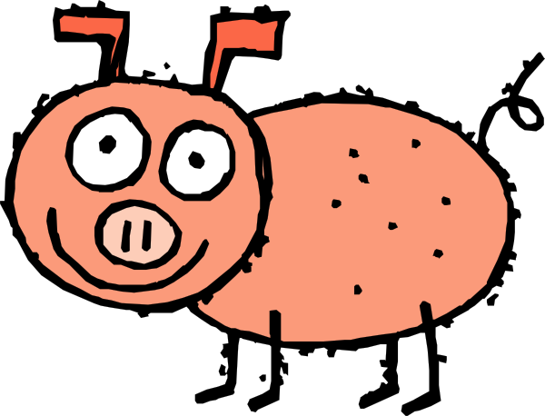 600x458 Pig Cartoon Clip Art