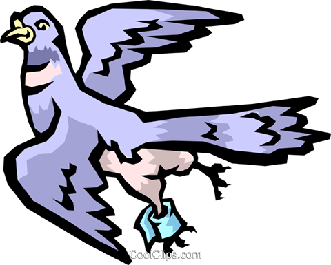 480x385 Messenger Pigeon Royalty Free Vector Clip Art Illustration