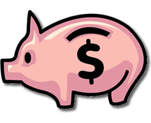 300x245 Cartoon Piggy Bank Clipart