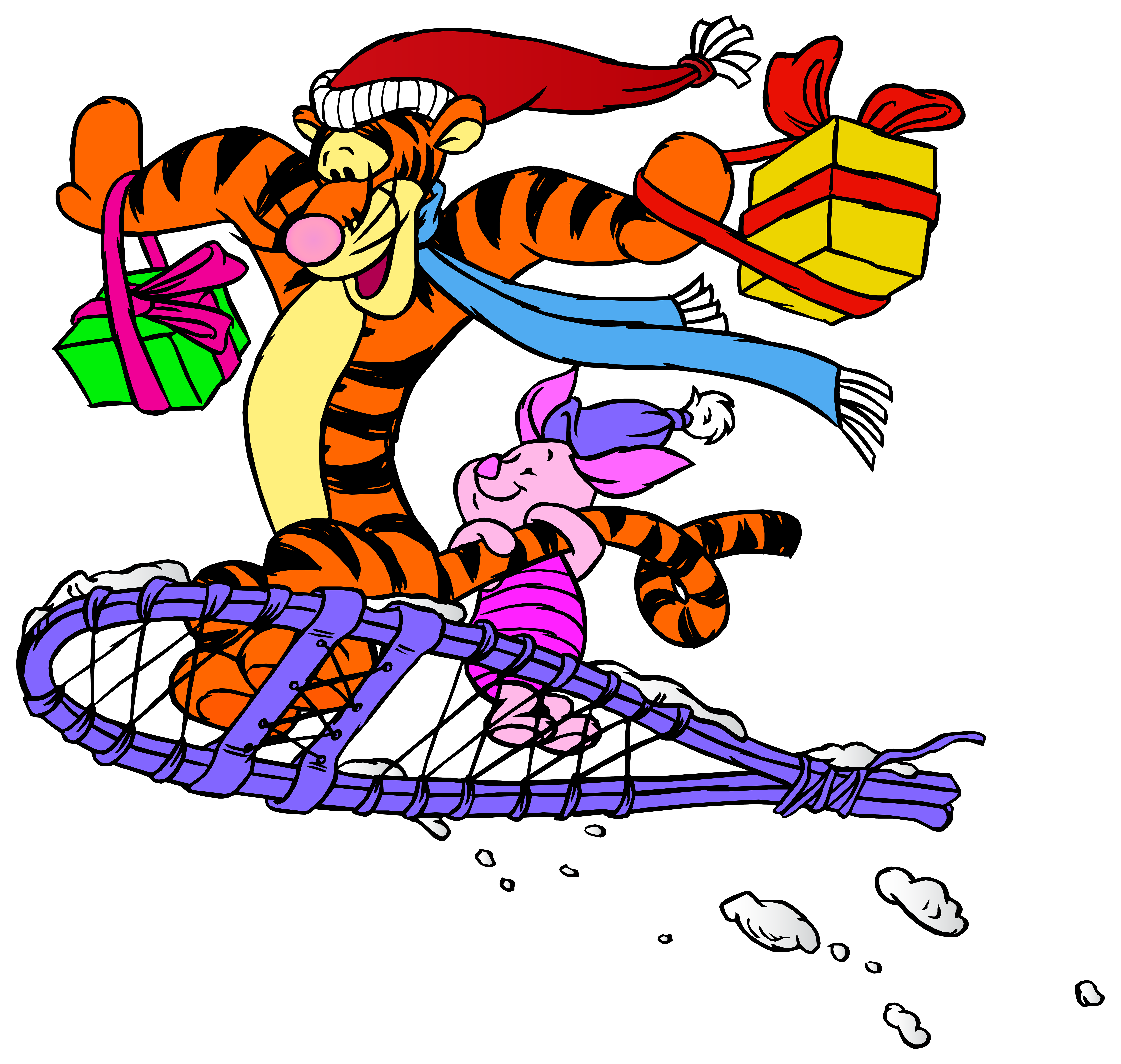 8000x7591 Tigger And Piglet Christmas Png Clip Art