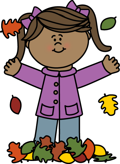 398x541 Girl Playing In Leaves Clip Art