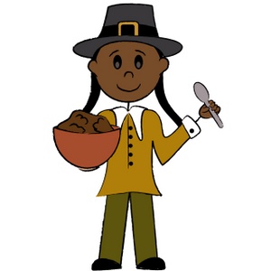 300x300 Pilgrim Girl Clip Art