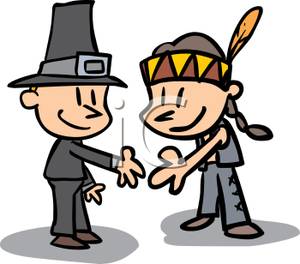 300x264 Cartoon Pilgrim And Indian