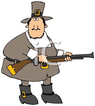 315x350 Fat Pilgrim Holding A Musket