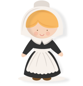 288x300 Thanksgiving Girl Pilgrim Svg Scrapbook Cut File Cute Clipart