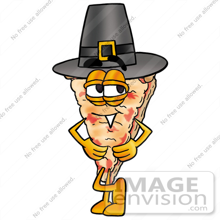 450x450 Clip Art Graphic Of A Cheese Pizza Slice Cartoon Character Wearing