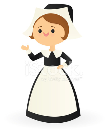 360x439 Pilgrim Woman Stock Vector