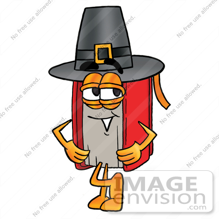 450x450 Clip Art Graphic Of A Book Cartoon Character Wearing A Pilgrim Hat