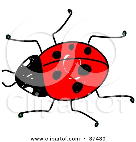 450x470 Clipart Illustration Of Rows Of Red Ladybugs With One Yellow Bug