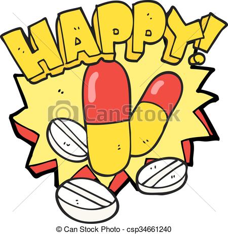 450x461 Freehand Drawn Cartoon Happy Pills Eps Vector
