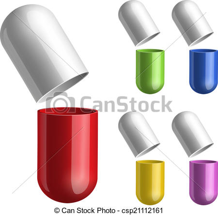 450x442 Set Of Pills Opened In Two Halfs Vector Illustration Clip Art
