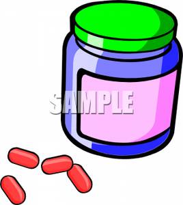 268x300 Clip Art Image Red Pills Outside A Purple Pill Bottle