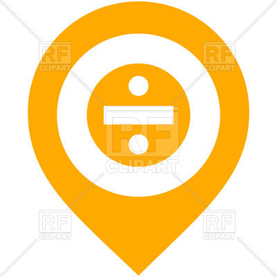 400x400 Map Pin With Division Sign On White Background Royalty Free Vector