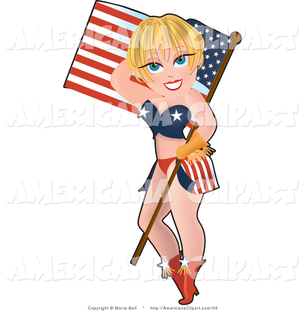 1024x1044mericana Cliprt Of Patriotic Blond Caucasian Pinup Woman In