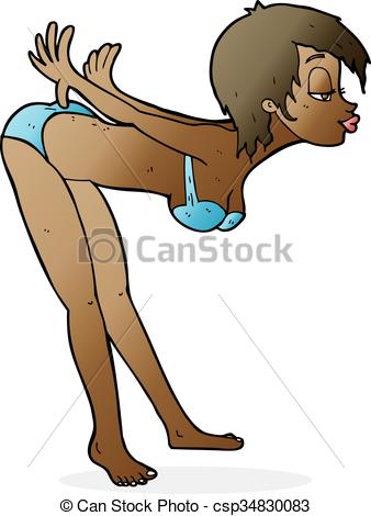 338x470 Cartoon Pin Up Girl In Bikini.