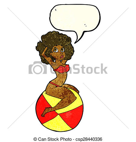 450x470 Cartoon Pin Up Girl Sitting On Ball With Speech Bubble Drawings