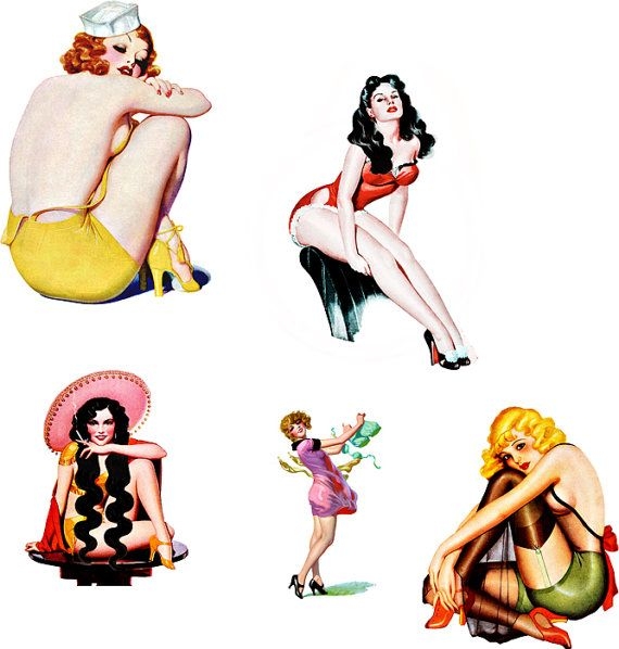 570x598 Pin Up Girl Clip Art